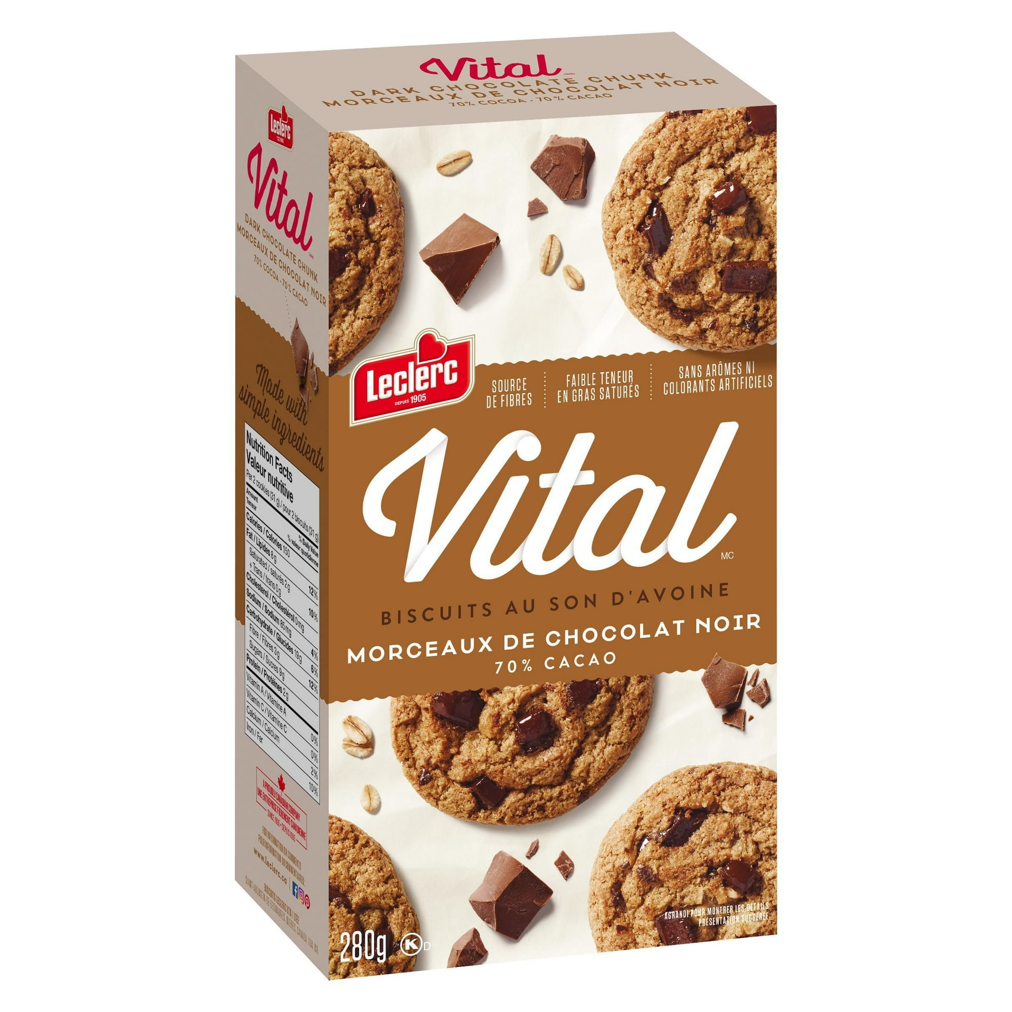 Biscuits Vital Morceaux de Chocolat Noir