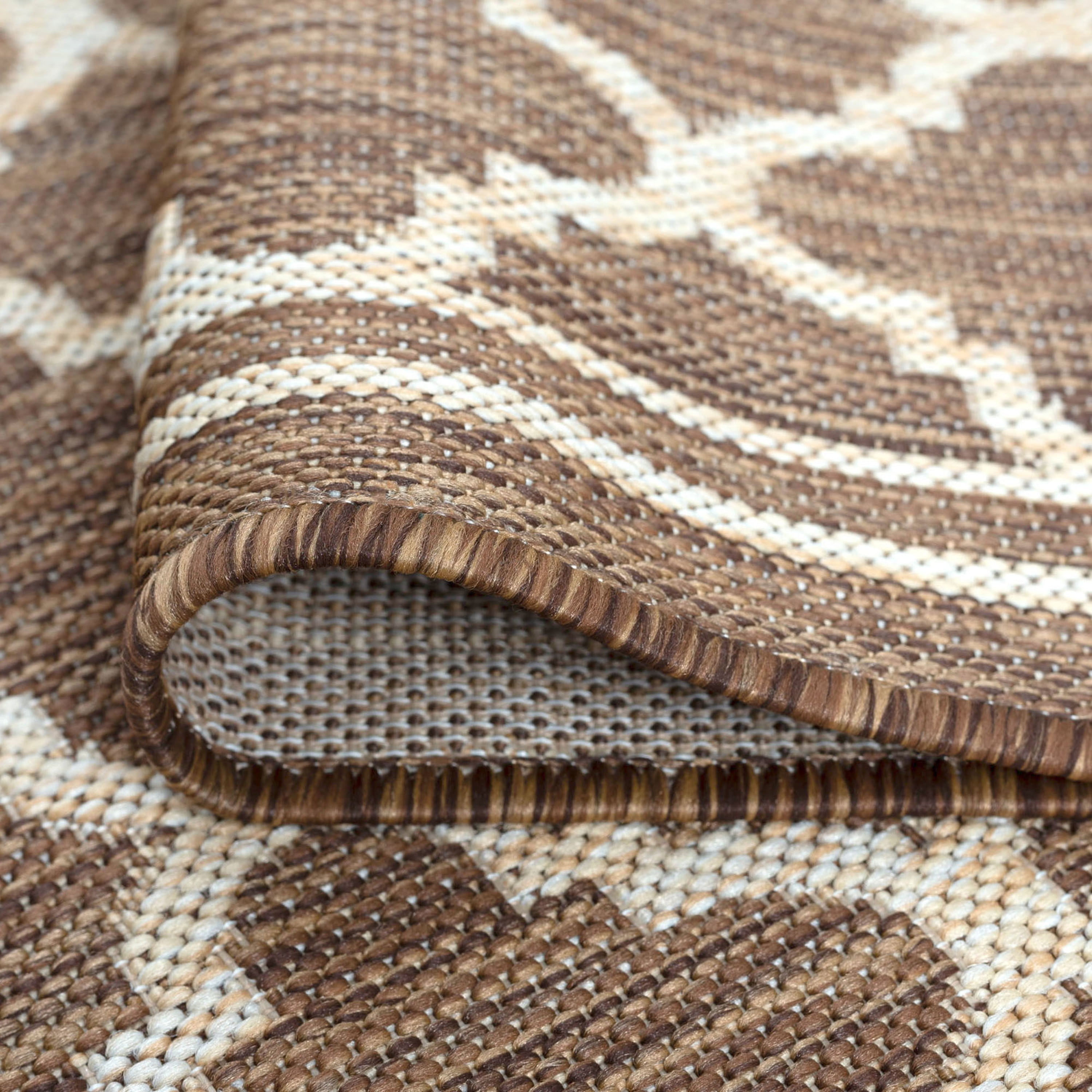 4x6 Water Resistant, Indoor Outdoor Rugs for Patios, Front Door Entry, Entryway, Deck, Porch, Balcony | Outside Area Rug for Patio | Gold, Geometric | Size: 4' x 5'3''