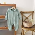 thumbnail image 2 of GigrtiJin Fall Newborn Baby Boy Girl Solid Color Romper Sets Infants Hooded Cotton Outfit Casual Warm Sweater Set, 2 of 9