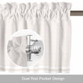 thumbnail image 6 of Farmhouse Beige White Striped Kitchen Curtain Valances for Windows Farmhouse Short Curtains, Modern Stripes Rod Pocket Valance Curtain for Bedroom Cafe Living Room, 6 of 8
