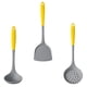 thumbnail image 5 of 1 set mango de acero inoxidable silicona práctico utensilios de cocina (gris amarillo), 5 of 5