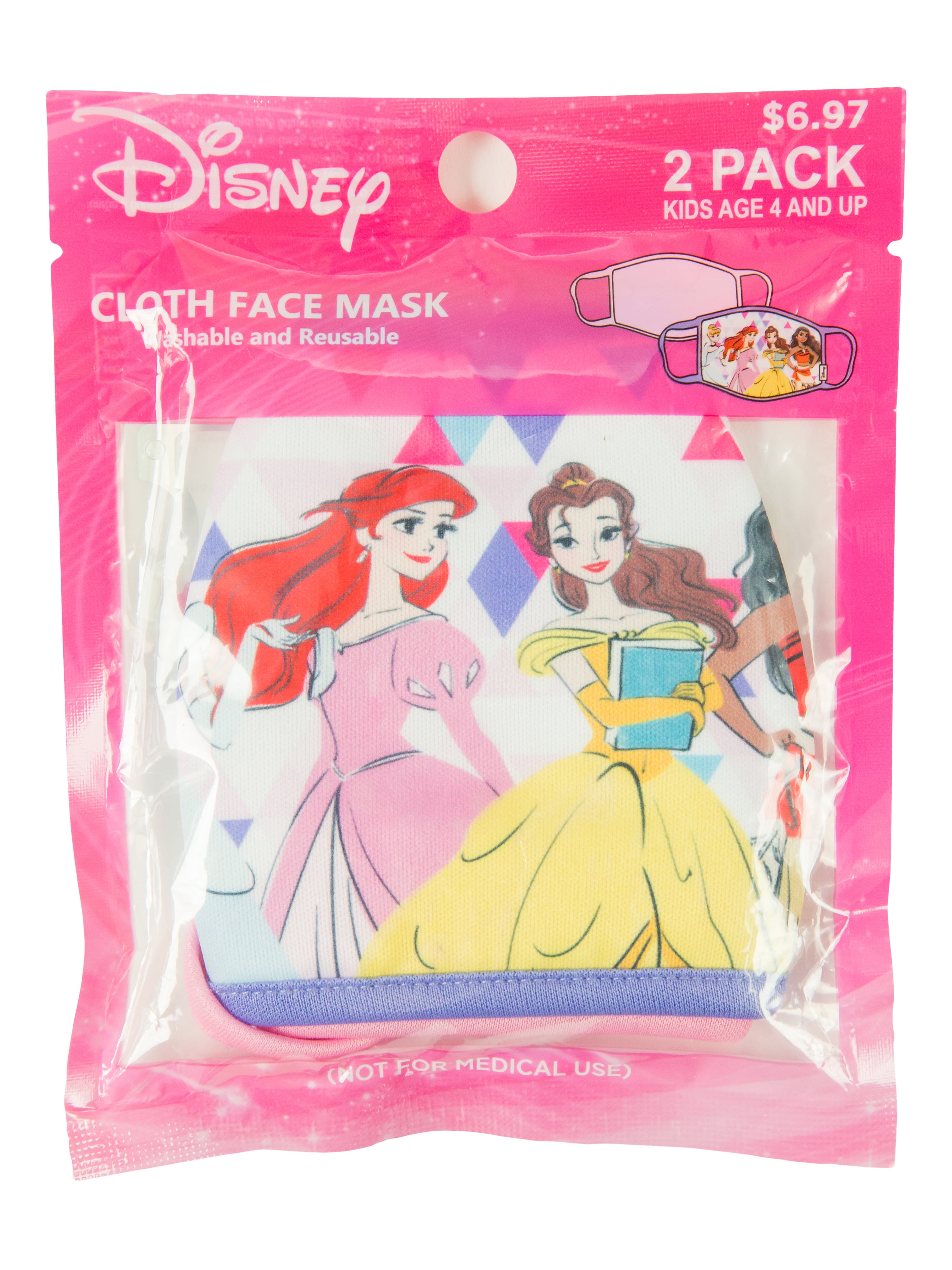 Disney Girls' Princesses Face Masks, 2 ...
