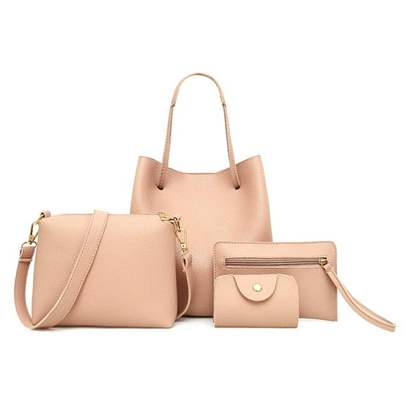 4Pcs Women Fashion Handbags Tote Bag Shoulder Bag Top Handle Satchel Purse Set