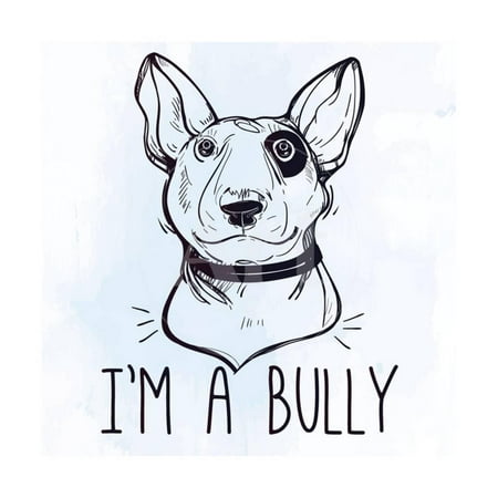 Illustration of Bull Terrier with Funny Slogan. Print Wall Art By Katja