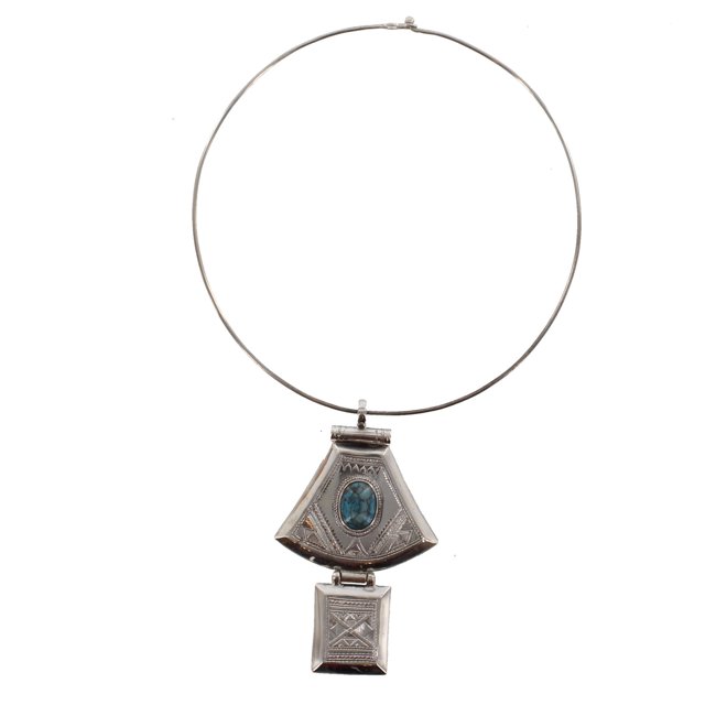 AGHILAS||Semi-Precious Turquoise Stone & Silver Pendant