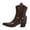 Brown, variant on Leozcaa Women's Ankle Boots Pointed Toe Chunky Block Heel Short Boots for Women Pattern Low Heeled Booties