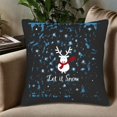 thumbnail image 5 of Set of 2 18x18in Throw Pillow Covers - Festive Winter Design with White Reindeer Red Scarf & Blue Snowflakes Perfect for Couch & Bed, 5 of 8