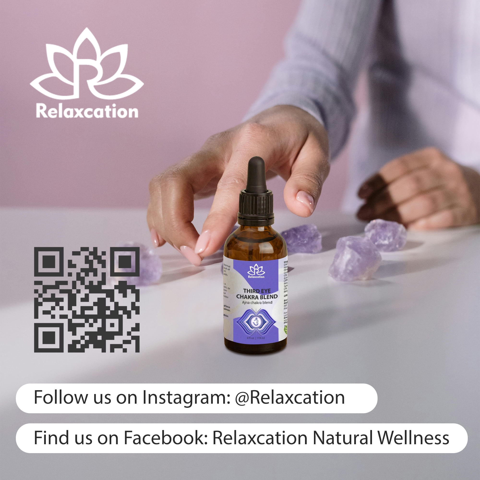 Third Eye Chakra Essential Oil Blend – 1 fl oz | Relaxcation – Intuition & Insight