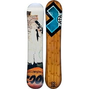 X-Games Mens Sidewall Snowboard 156cm, Bamboo with Blue X and Map Bottom