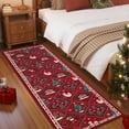 thumbnail image 2 of GlowSol 2'x6' Christmas Runner Rug Indoor Non-Slip Bedsides Runner Rug Soft Xmas Area Rug for Hallway Kitchen Laundry Room, Red, 2 of 7
