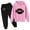Pink, variant on Kiijoy Toddler Girls Outfits Football Graphic Long Sleeve Hoodie Sweatpants Set, Sizes 3-4T