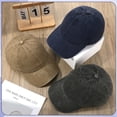 thumbnail image 6 of Bocaoying 3 Pcs Washed Cotton Baseball Caps for Men Women, Breathable Retro Adjustable Dad Hats with Crown, Curved Brim Ball Caps for Running, Outdoor, Daily Casual Wear, Dark Grey/Khaki/Navy Blue, 6 of 6