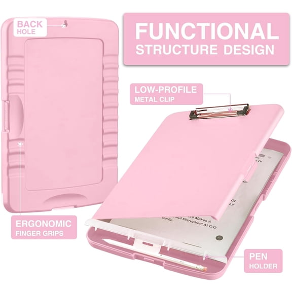 Clipboards with Storage, High Capacity Clip Boards 8.5x11 with Storage, Heavy Duty Nursing Clipboard Folder, Plastic Clipboard with Pen Holder for Women Teachers Work, School & Office Supplies