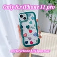 thumbnail image 2 of Compatible with iPhone 11 Pro Case Clear with Heart Design for Women Girls,Aesthetic Cute Wavy Soft Shockproof Cell Phone Cover for iPhone 11Pro 5.8 Inch (Pine Green), 2 of 8