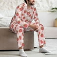thumbnail image 7 of Naloa Floral Strawberr Men’s Pajamas Set - Long Sleeve Button Down Sleep Shirt and Pajama Bottoms Sleepwear Set-XX-Large, 7 of 7