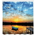 thumbnail image 3 of Ambesonne Fishing Shower Curtain, Little Boat on Pond, 69"Wx70"L, Sky Blue Yellow Black, 3 of 3