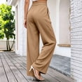 thumbnail image 7 of Women Tie Waist Pleated Wide Leg Trousers Sevevn High Waist Flowy Loose Fit Dress Pants With Side Pockets, Varied Solid Color Options For Office Work Dating Vacation And Everyday Casual Dressing, 7 of 7