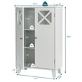 thumbnail image 2 of Costway Bathroom Cabinet Wooden Storage Cabinet Free Standing w/ Double Doors, 2 of 12
