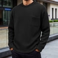 thumbnail image 4 of Men's Shirts Long Sleeve Crew Neck Waffle Shirts Basic Black Shirts Mens Golf Shirt, 4 of 4