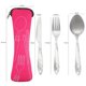 thumbnail image 5 of 4 piezas de acero inoxidable portátil tenedor cuchara cuchillo conjunto Picnic cubiertos herramienta vajilla Sywqhk Libre de BPA, 5 of 9