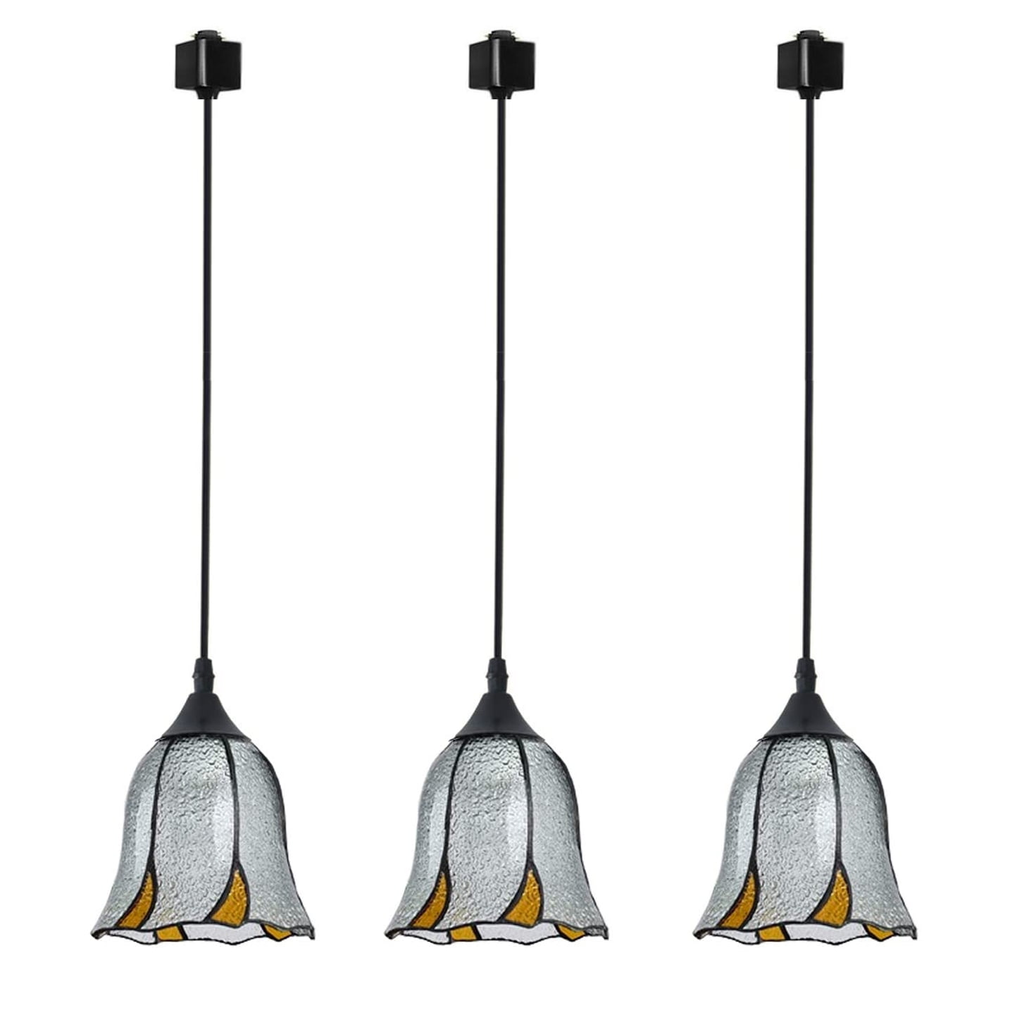 Kiven Halo Track Lighting Light Fixture, 3Light Modern Glass Track