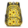thumbnail image 2 of Sunflower and Leopard Yellow Pattern Cute School Backpack Bag with Padded Back and Adjustable Shoulder Straps 16.9 X 12.6 X 5.9 Inches, 2 of 5