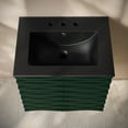 thumbnail image 4 of Cascade 24" Wall-Mounted Bathroom Vanity in Green Oak with Black 3-Hole Widespread Sink Top, 4 of 6