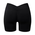 thumbnail image 6 of KANG Fashion Women's V-Waist High-Rise Yoga Shorts Tummy Control & -Lifting Design Breathable Compression Fabric Stylish Athletic Shorts for Running Gym and Workout Black XS, 6 of 7