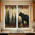thumbnail image 4 of huayou 2 Pack Printed Kitchen Tier Curtains, 27.56x59.06 Inch Bear Pine Tree Forest Pattern Short Window Curtains, for Indoor Kitchen Cabin Lodge Home Window Decor, 4 of 7