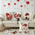 thumbnail image 2 of Valentines Day Pillow Covers 18x18 Inch Set of 4 Gnomes Love Heart Decorative Throw Pillow Covers Home Living Room Cushion Case Farmhouse Wedding Anniversary Decorations, 2 of 6