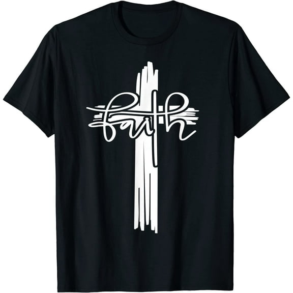 Men's Christian Faith & Cross T-Shirt Christian Faith Bible T-Shirt Black Tee