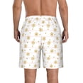thumbnail image 3 of KLL Gold Snowflake Stripes Men's Casual Summer Beach Shorts Hawaiian Shorts with Pockets-3X-Large, 3 of 5