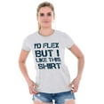 thumbnail image 4 of Flex But Like This Funny Gym Exercise Womens Fitted Plus Size Graphic Tee Brisco Brands 2X, 4 of 4