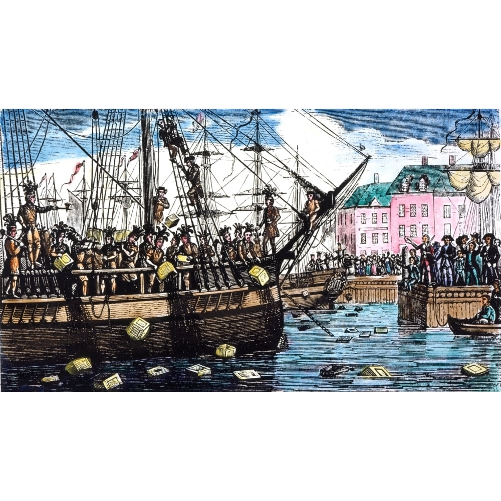 Boston Tea Party 1773. Nthe Boston Tea Party 16 December 1773. Wood ...