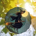 thumbnail image 2 of 3D Metal Hanging Wind Spinners - Whimsical Witch Design with Sound Wave Patterns for Enchanting Yard & Garden Decor, 2 of 6