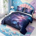 thumbnail image 3 of Manfei Ocean Themed Amphibian Axolotl Quilt Full,Cute Salamander Pattern Full Bedspread Sets,3pcs,1 Coverlet and 2 Pillowcases, 3 of 7