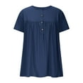 thumbnail image 5 of BLVB Womens Plus Size Tunic Tops to Wear with Leggings Summer Button V Neck Shirts Short Sleeve Pleated Flowy Basic Tees Blouses, 5 of 7