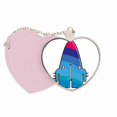 thumbnail image 1 of Universo y Alien Blue Monster Bolsa de viaje Mirror maquillaje corazón rosa, 1 of 4