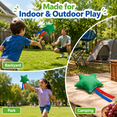 thumbnail image 4 of Star-Shaped Canvas Bean Bag Toss Prop With Rope Tails, Quartz Sand Filled Target Toss Game for Outdoor Games, Green, 4 of 6