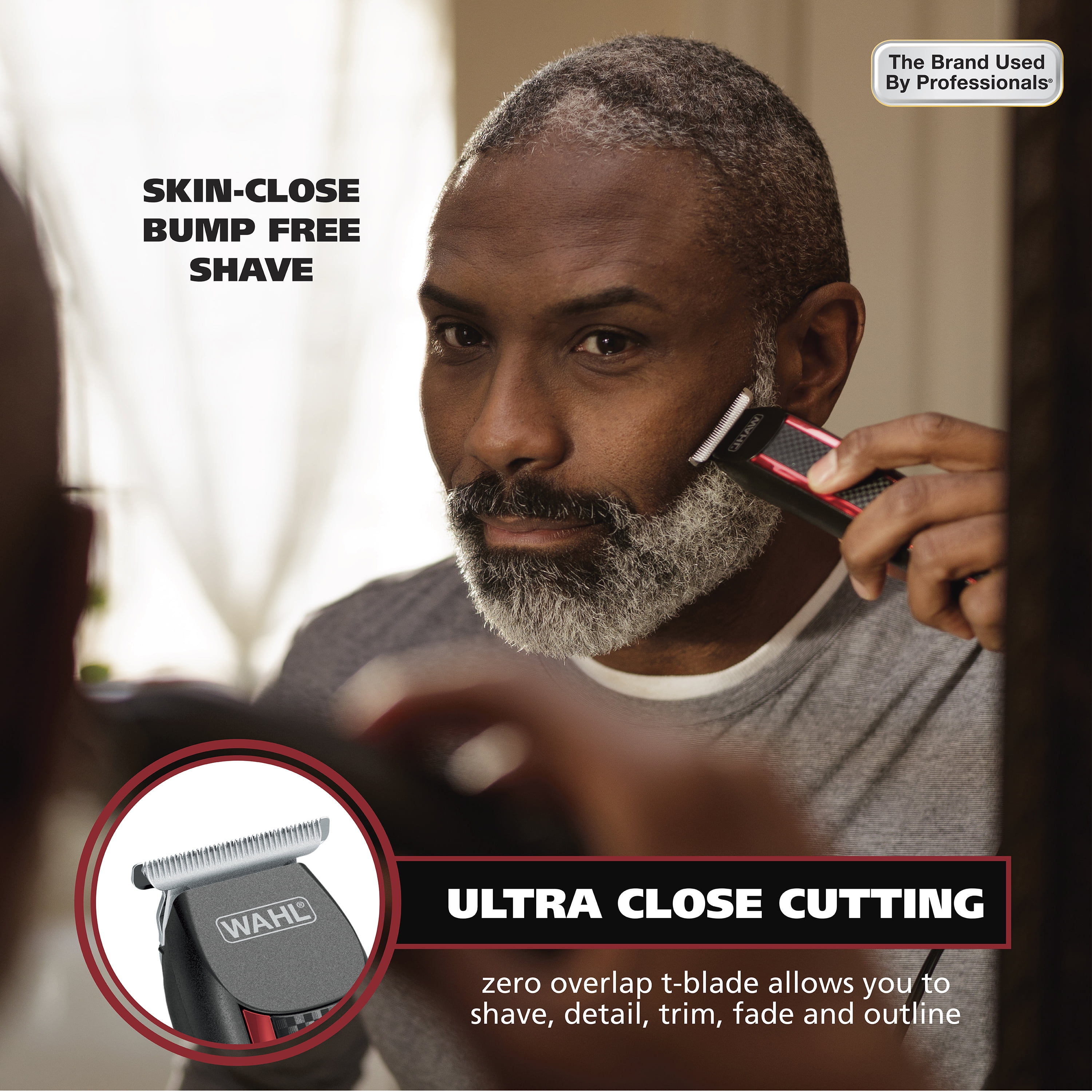 Wahl Edge Pro Corded Trimmer, Ultra-Close T-Blade, Bump-Free Men's