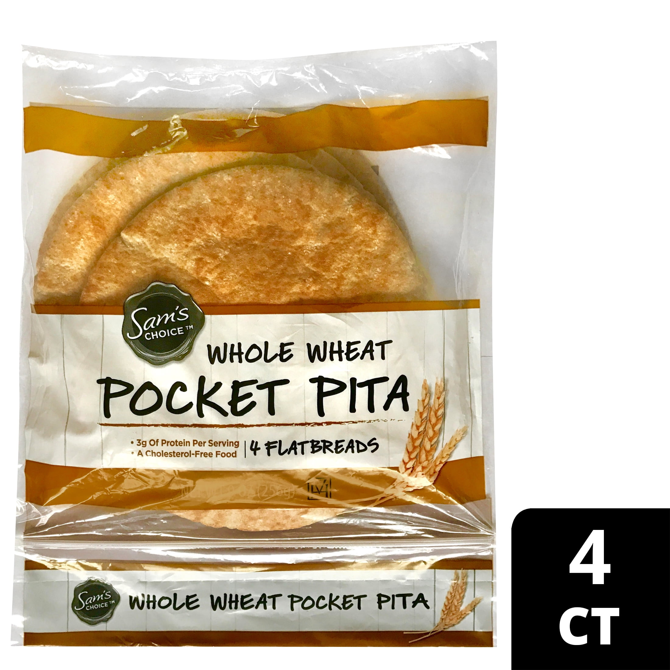 Sam's Choice Whole Wheat Pocket Pita, 4 Count, 9 oz