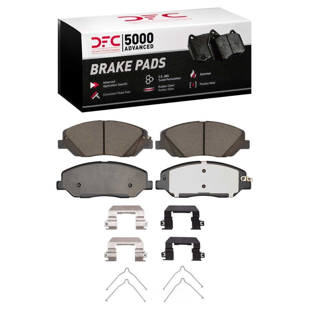 Dynamic Friction Company 1551-1917-01 DFC 5000 Advanced Brake Pads - Ceramic and Hardware Kit - OE