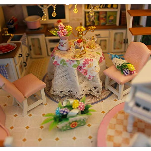Flever Dollhouse Miniature DIY House Kit Creative Room with