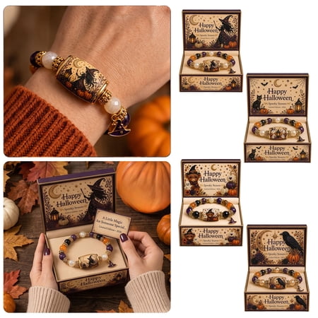 ufehgfjh Charm Bracelet Bracelets for Women Halloween-Themed Bracelet Cows Witches and Bracelet for Halloween for Holiday Wear or Gifting Atmospheric for Date and Shopping and Afternoon Tea