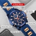 thumbnail image 3 of Mens Watch Casual Sports Watches (Chronograph/Waterproof/Luminous/Calendar) Silicon Band Fashion Quartz Watch for Men, 3 of 6