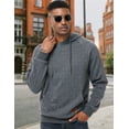 thumbnail image 5 of Xidunhg Mens Hoodies Pullover Long Sleeve Waffle Casual Sweatshirt with Pocket Deep Grey S, 5 of 6
