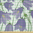 thumbnail image 2 of Ambesonne Botanical Fabric by the Yard Microfiber, Bluebells Garden, 1 Yard, Lavender Yellow, 2 of 2