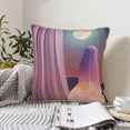 thumbnail image 6 of Fotbe Dreamy Moonlit Window Pattern Velvet Decorative Throw Pillow Covers with Elegant Piping, Soft Plush Cushion Cover for Sofa, Bed, Car, Office-20"x20", 6 of 8