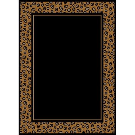 Home Dynamix Zone Leopard Border Ebony Area Rug