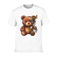 thumbnail image 6 of Men Vintage Steampunk Gear Butterfly Teddy Bear Graphic Crew Neck T-Shirt, Retro Machinery Plush Bear Poly Cotton Casual Short Sleeve Tee, 6 of 8